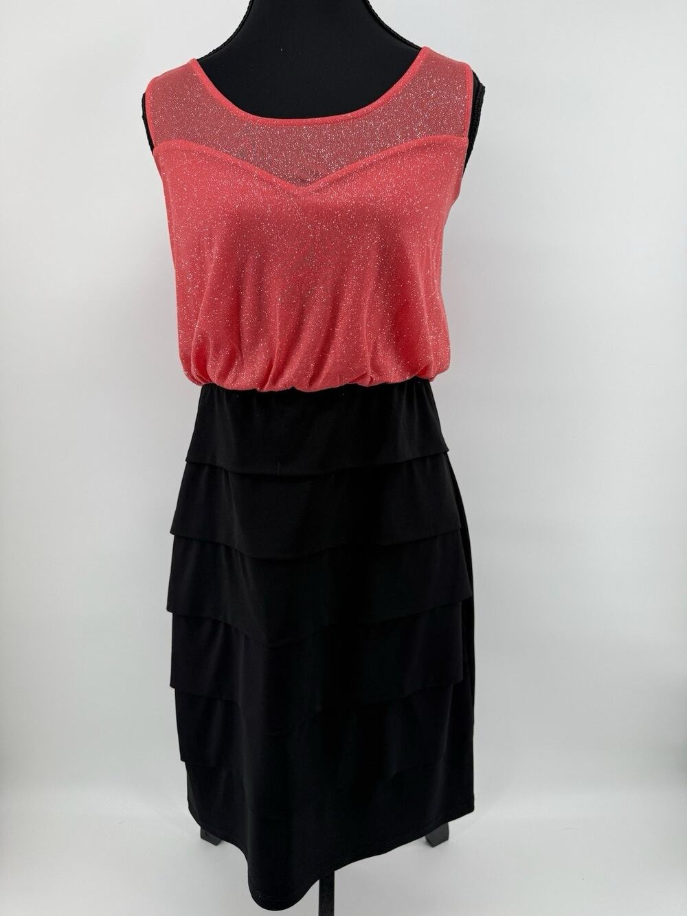 Enfocus Dress Size 12 Girls Teen Tiered Skirt Sparkle Back Strap Top Dance HoCo